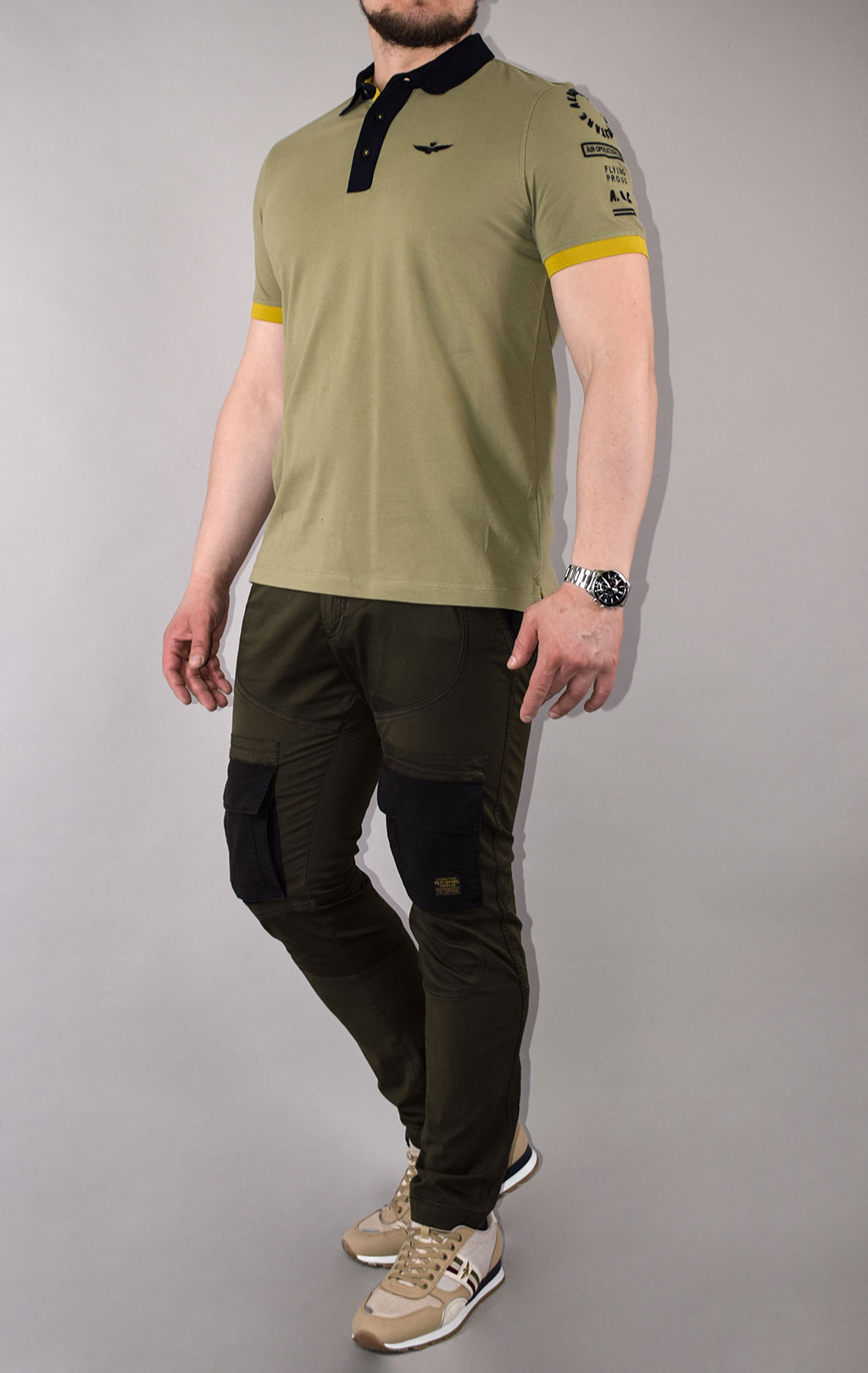 Футболка-поло AERONAUTICA MILITARE SS 21/TR green (PO 1517)