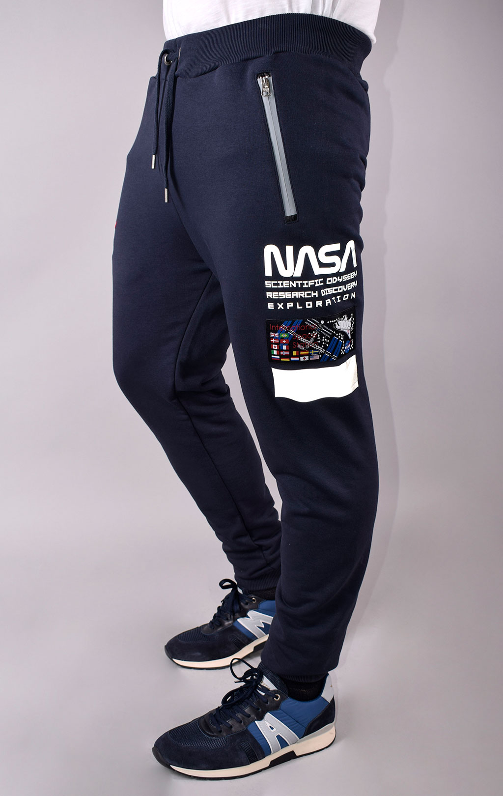 Брюки спортивные джоггеры ALPHA INDUSTRIES NASA ODYSSEY JOGGER rep. blue 