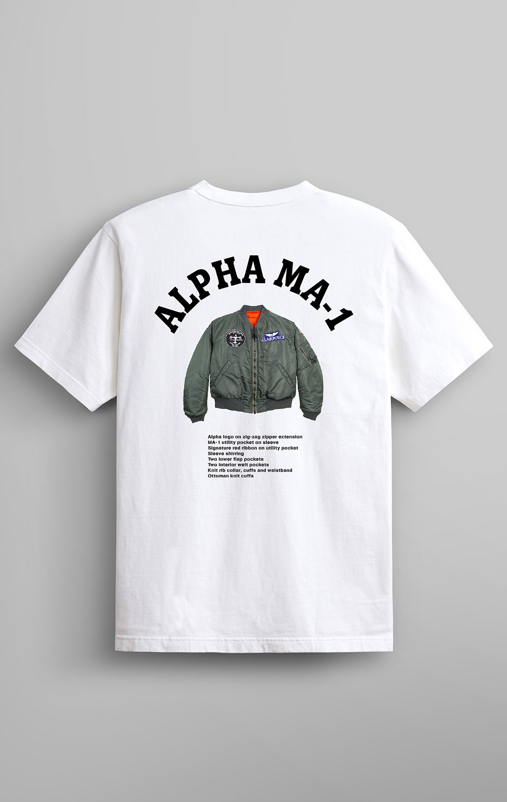 Футболка ALPHA INDUSTRIES ALPHA MA-1 TEE SS 24 white 