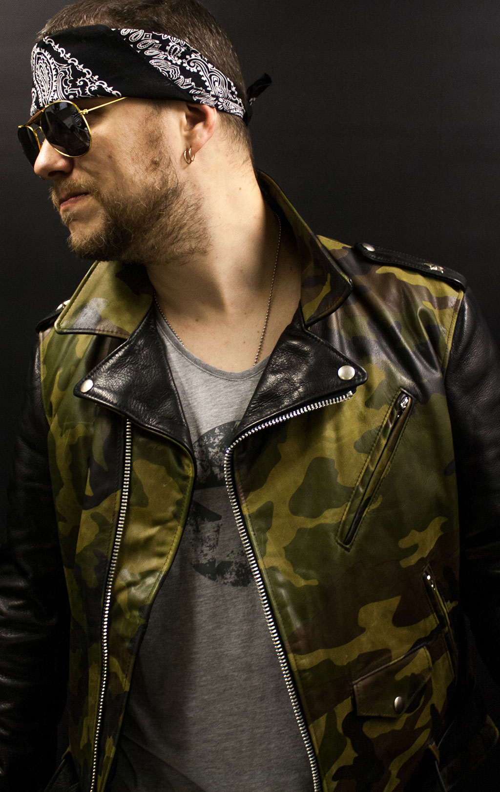 Куртка-косуха SCHOTT NYC MOTORCYCLE JCT кожа camo olive (611UST) 