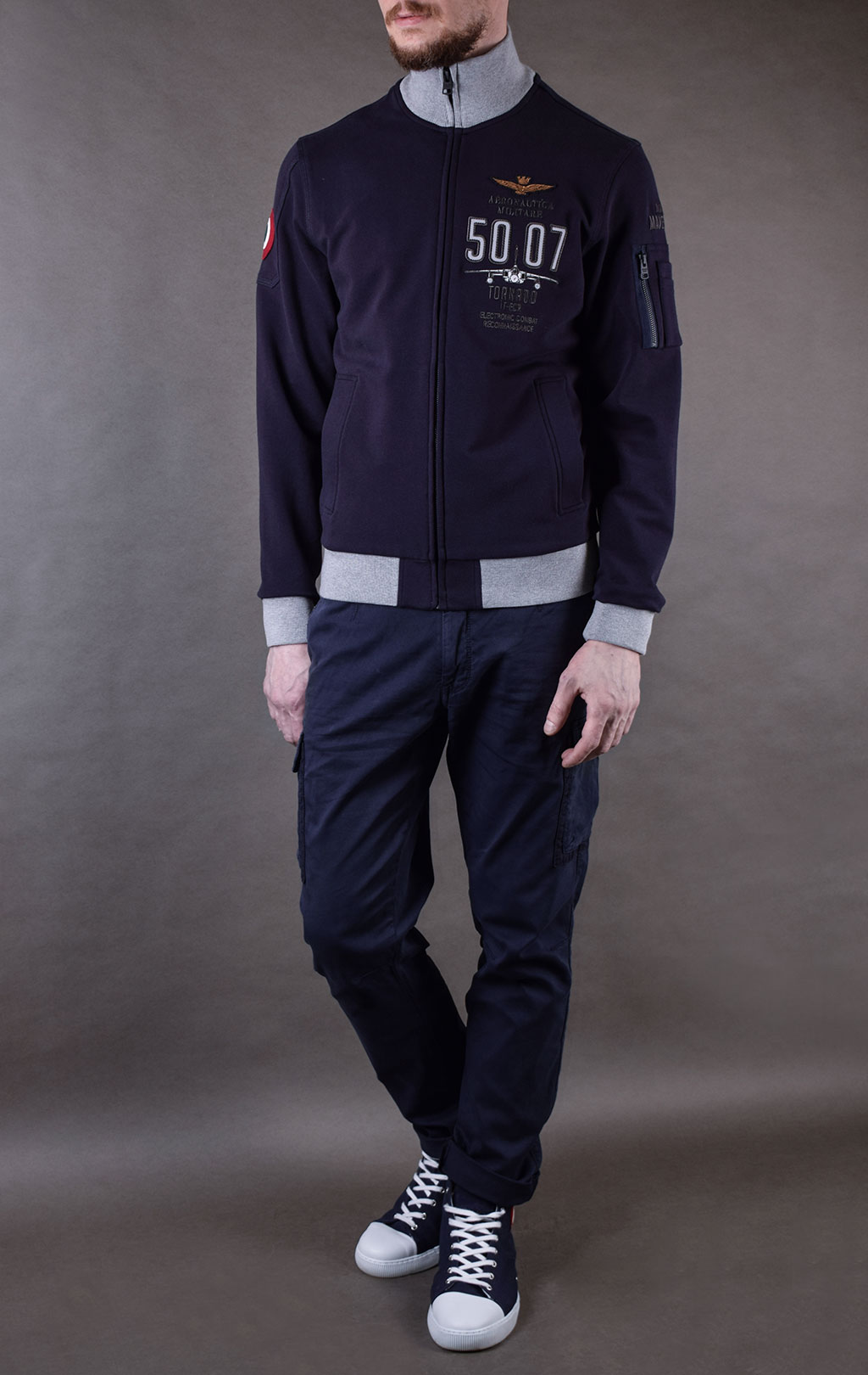 Толстовка AERONAUTICA MILITARE SS19 blue navy (FE 1380) 