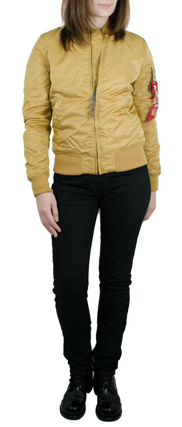 Куртка-бомбер лётная ALPHA INDUSTRIES жен. VF 59 MA-1 gold Куртка-бомбер лётная ALPHA INDUSTRIES жен. VF 59 MA-1 gold