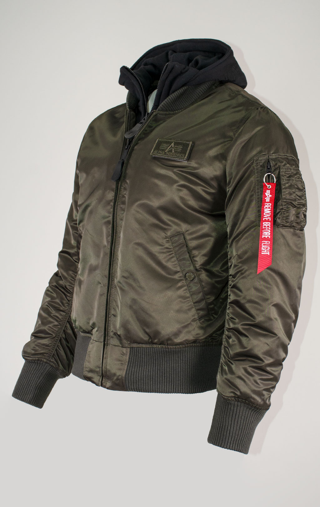 Куртка-бомбер лётная ALPHA INDUSTRIES D-Tec MA-1 black olive 
