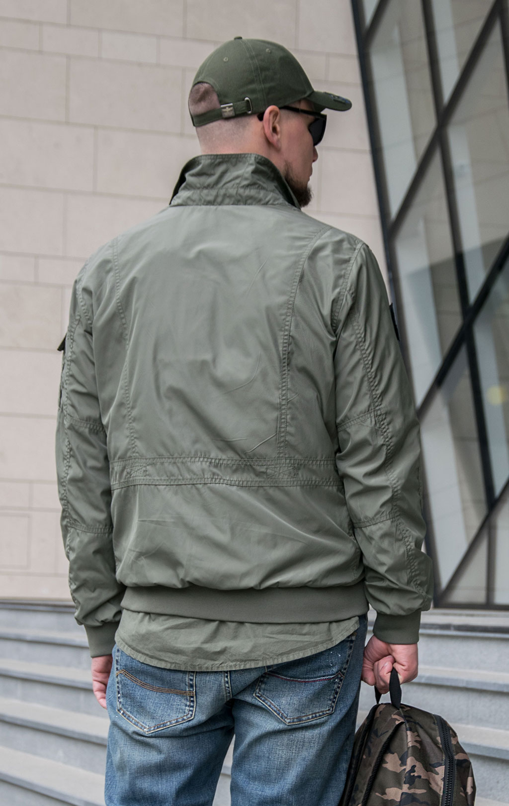 Ветровка-бомбер AERONAUTICA MILITARE big size SS 23 m/BD verde (AB 2071) 