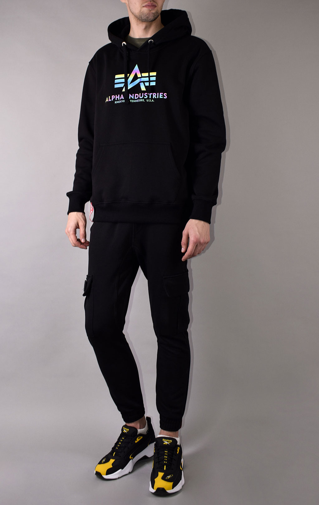 Толстовка ALPHA INDUSTRIES BASIC HOODY RAINBOW REF. PRINT black 