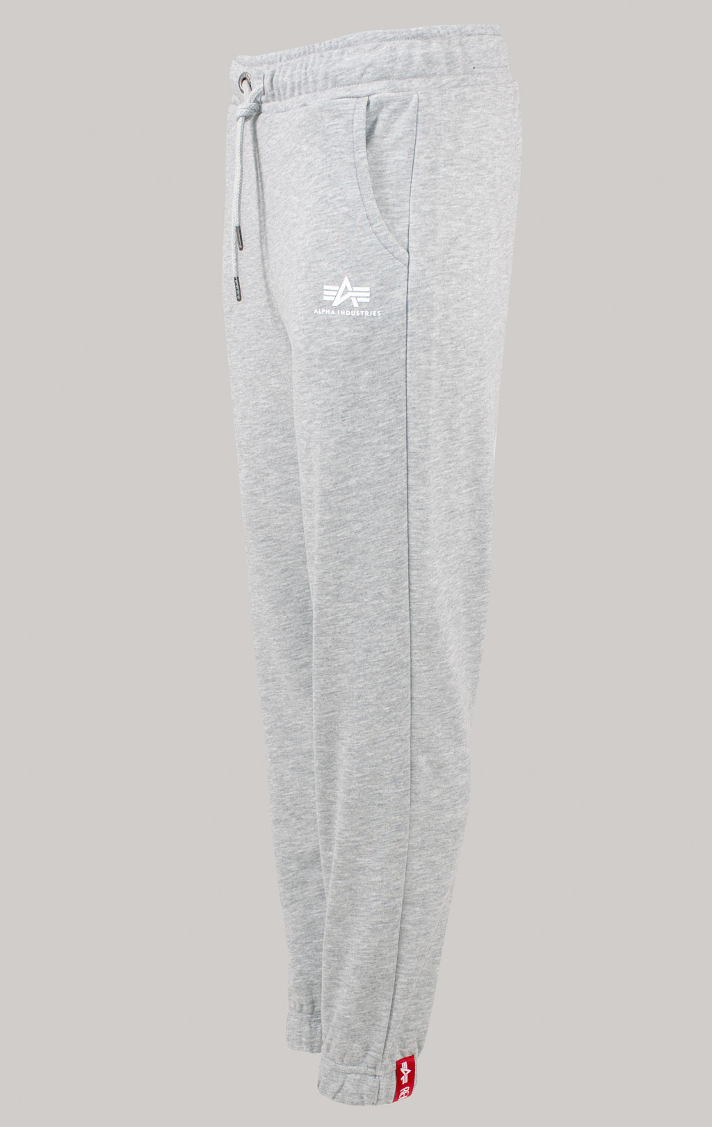 Женские брюки спортивные джоггеры ALPHA INDUSTRIES BASIC JOGGER SMALL LOGO grey heather/white 