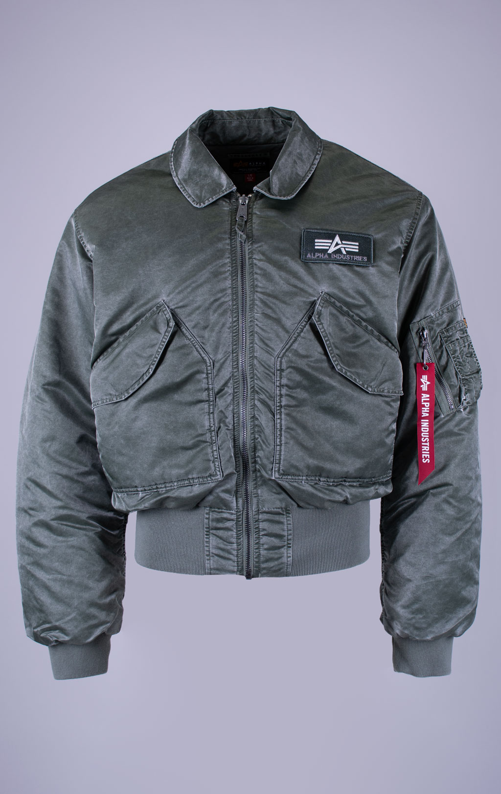 Куртка лётная ALPHA INDUSTRIES CWU 45/P HERITAGE FIT FLIGHT JACKET (BATTLEWASH) FW 26/27 deep forest 