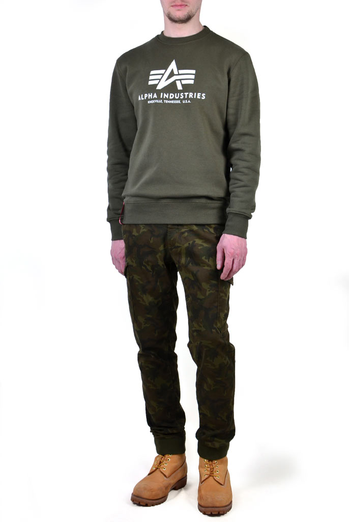 Свитшот ALPHA INDUSTRIES BASIC SWEATER dark green 