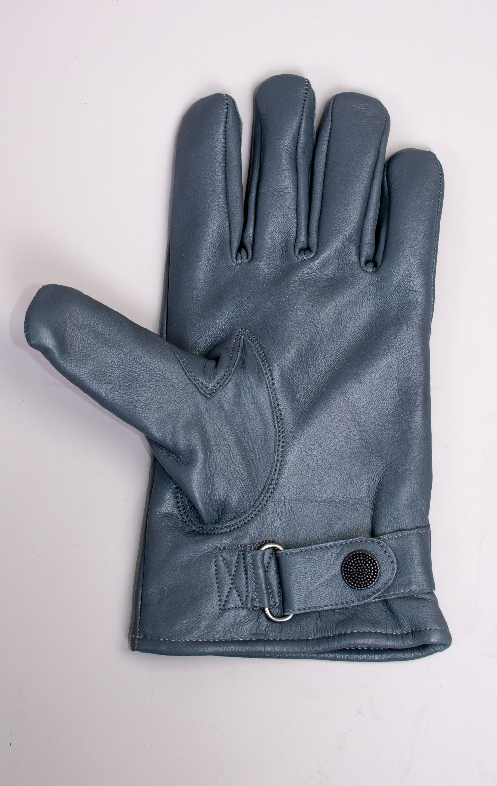 Перчатки утеплённые кожа с кнопкой grey WG-119 Пакистан