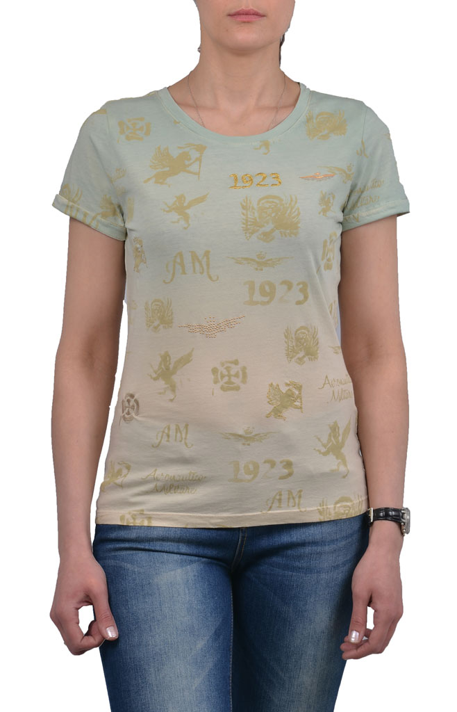 Женская футболка AERONAUTICA MILITARE verde (TS 1043) 