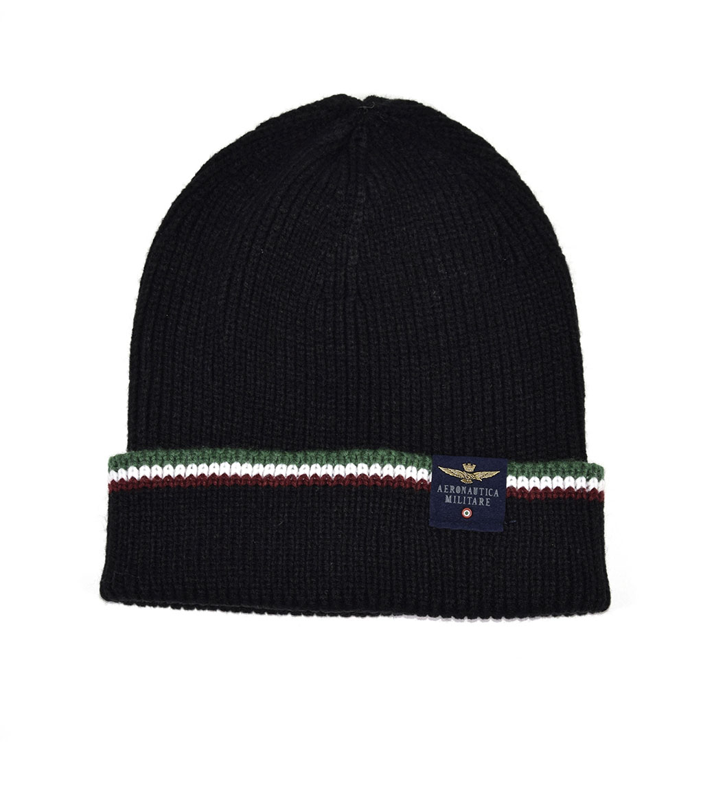 Шапка вязаная AERONAUTICA MILITARE FW 19/20 nero (CU 001)