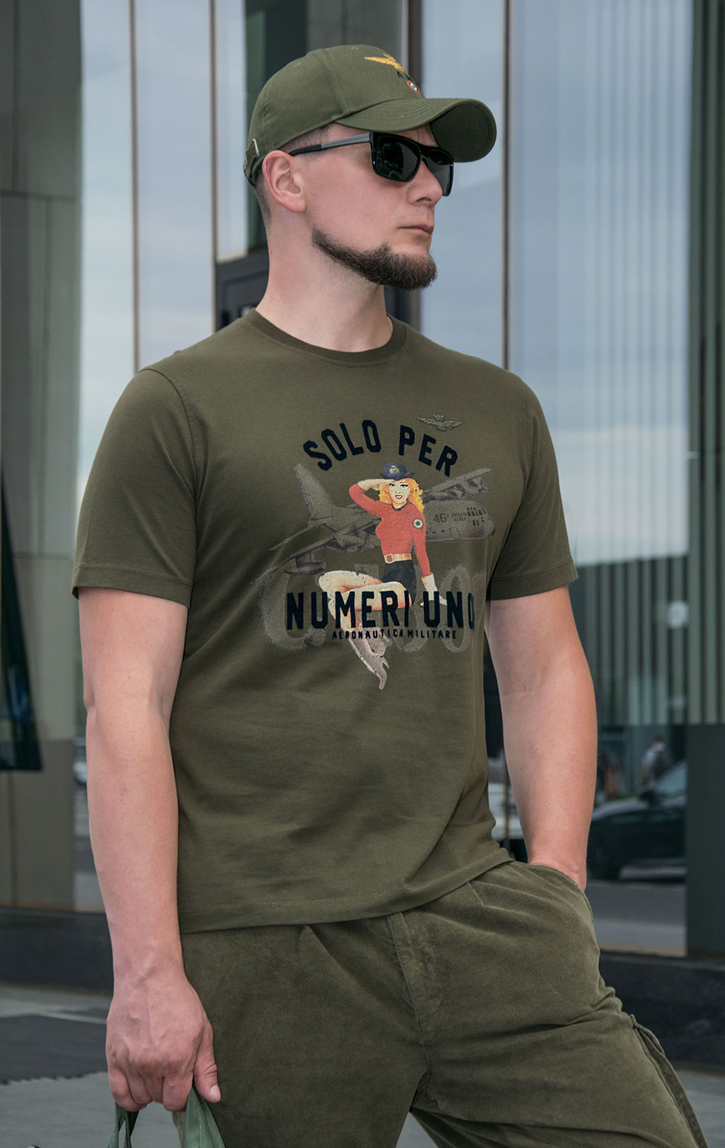 Футболка AERONAUTICA MILITARE big size FW 23/24/TR off green (TS 2131) 