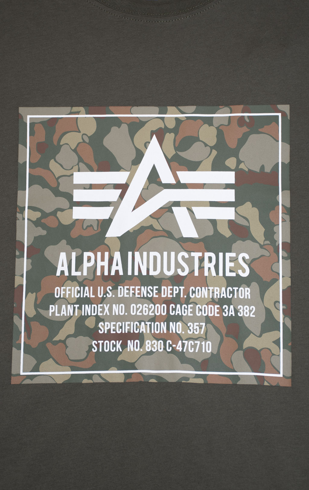 Футболка ALPHA INDUSTRIES CAMO BLOCK T dark olive 