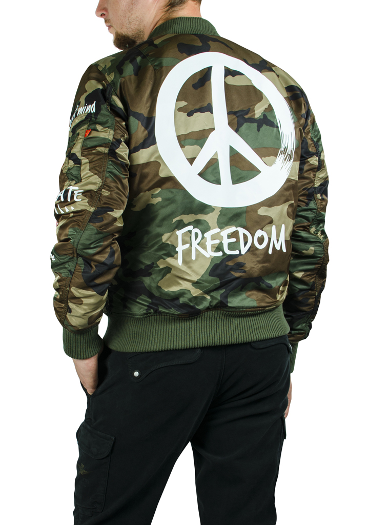 Бомбер ALPHA INDUSTRIES VF FREEDOM MA-1 camo woodland 