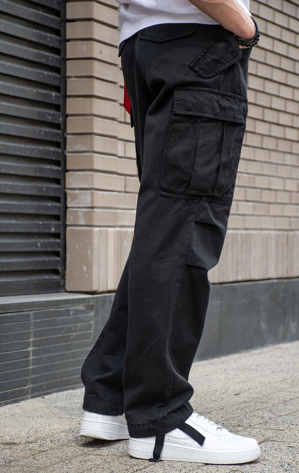 Брюки-карго парашюты ALPHA INDUSTRIES M-65 PANT плотные black 