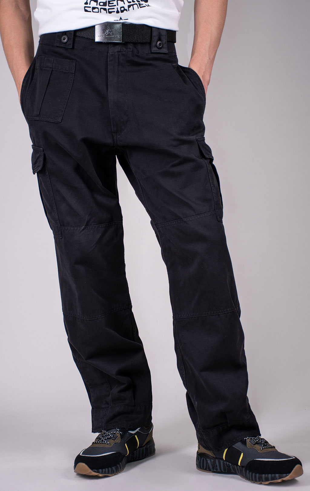 Брюки-карго ALPHA INDUSTRIES BELGIAN PANT M-64 плотные FW 24/25 black 