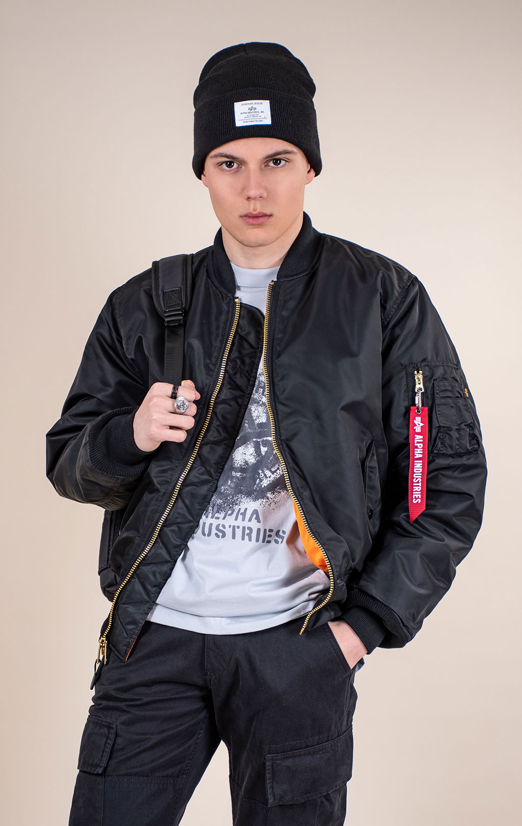 Бомбер ALPHA INDUSTRIES MA-1 original fit SS 26 black 