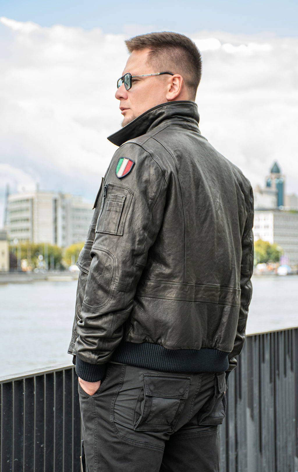 Куртка-пилот AERONAUTICA MILITARE кожа FW 25/26/IT nero (PN 0846) 