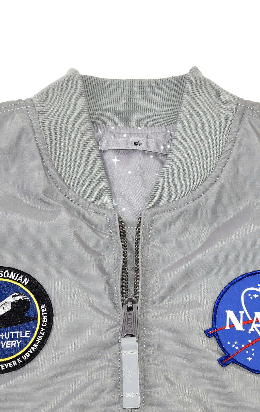 Ветровка-бомбер ALPHA INDUSTRIES TT NASA REVERSIBLE II MA-1 silver 