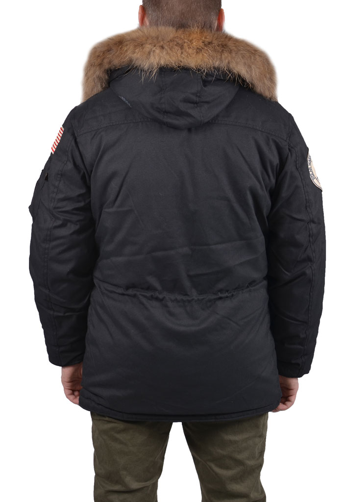 Аляска ALPHA INDUSTRIES POLAR капюшон натур. мех black 