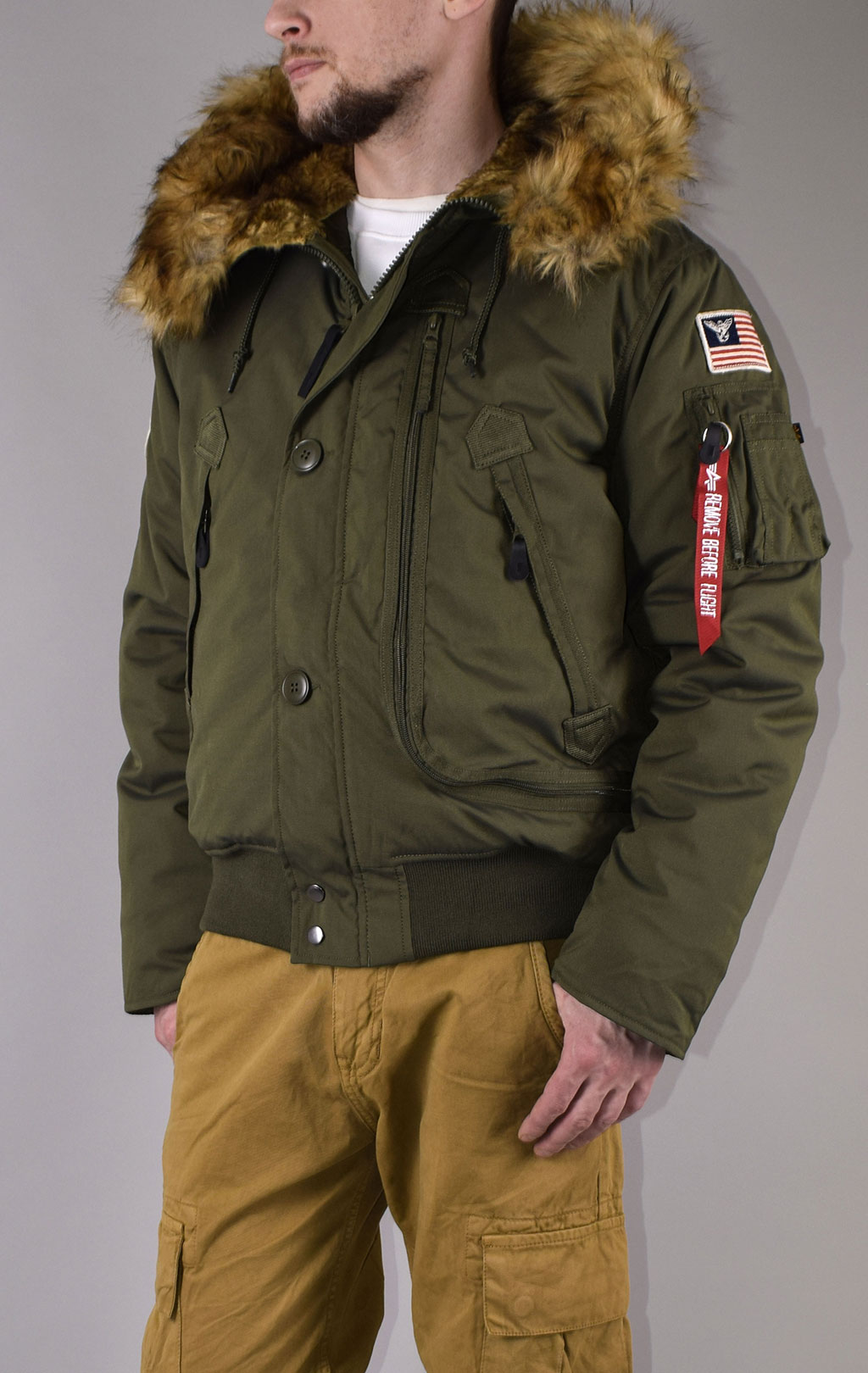 Аляска короткая ALPHA INDUSTRIES POLAR SV dark green 