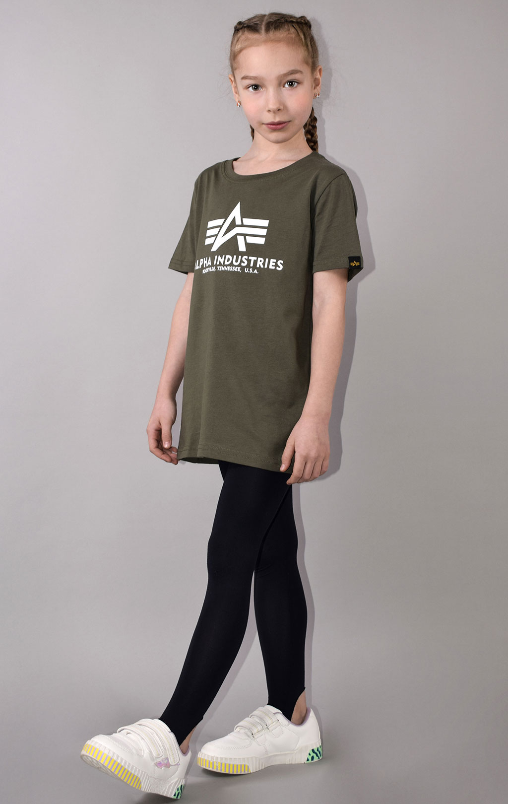 Детская футболка ALPHA INDUSTRIES BASIC T dark olive 