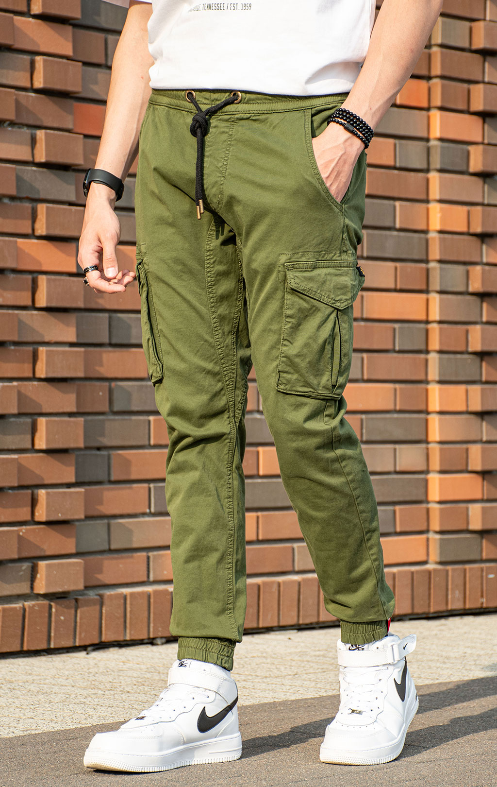 Брюки джоггеры ALPHA INDUSTRIES COTTON TWILL  JOGGER dark olive 