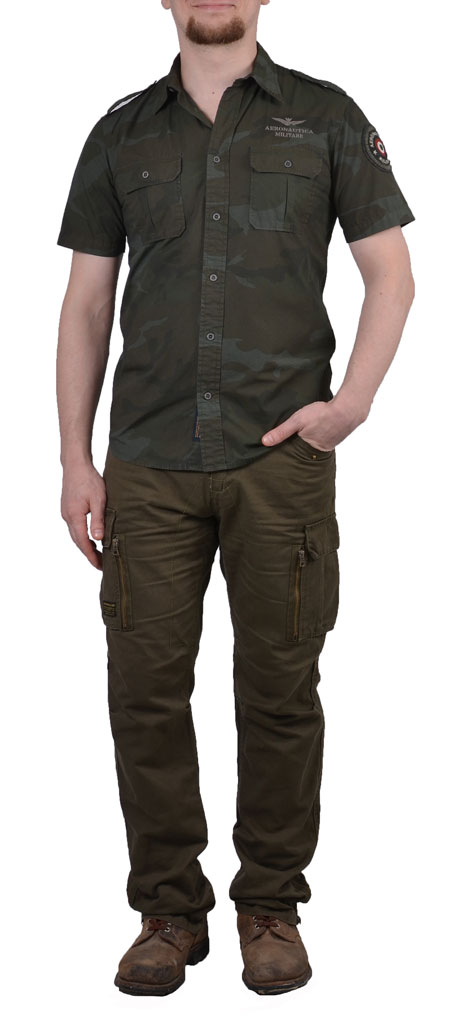 Рубашка AER. MILITARE кор. рукав camo verde (CA 688) 