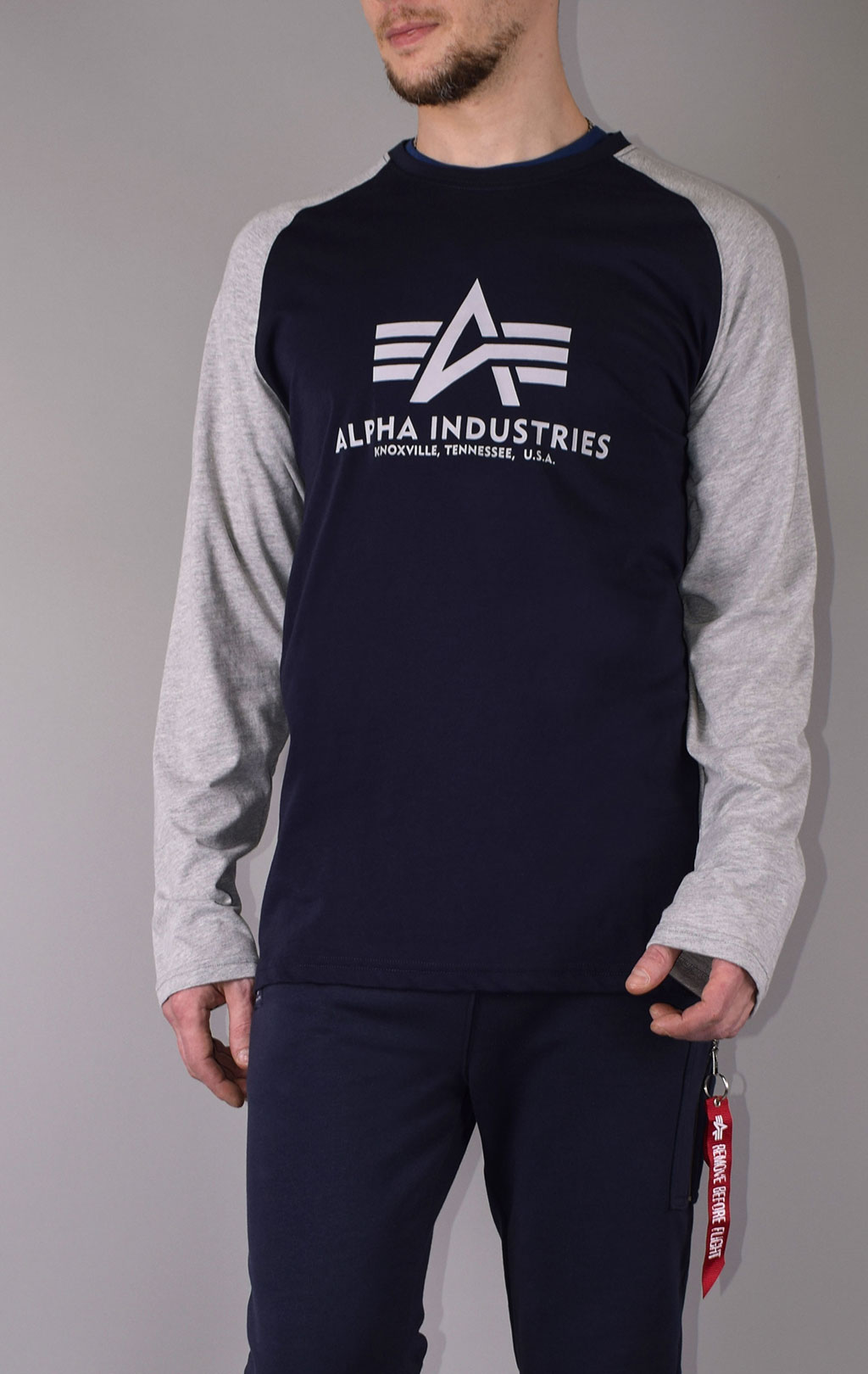 Лонгслив ALPHA INDUSTRIES BASIC LS grey heather 