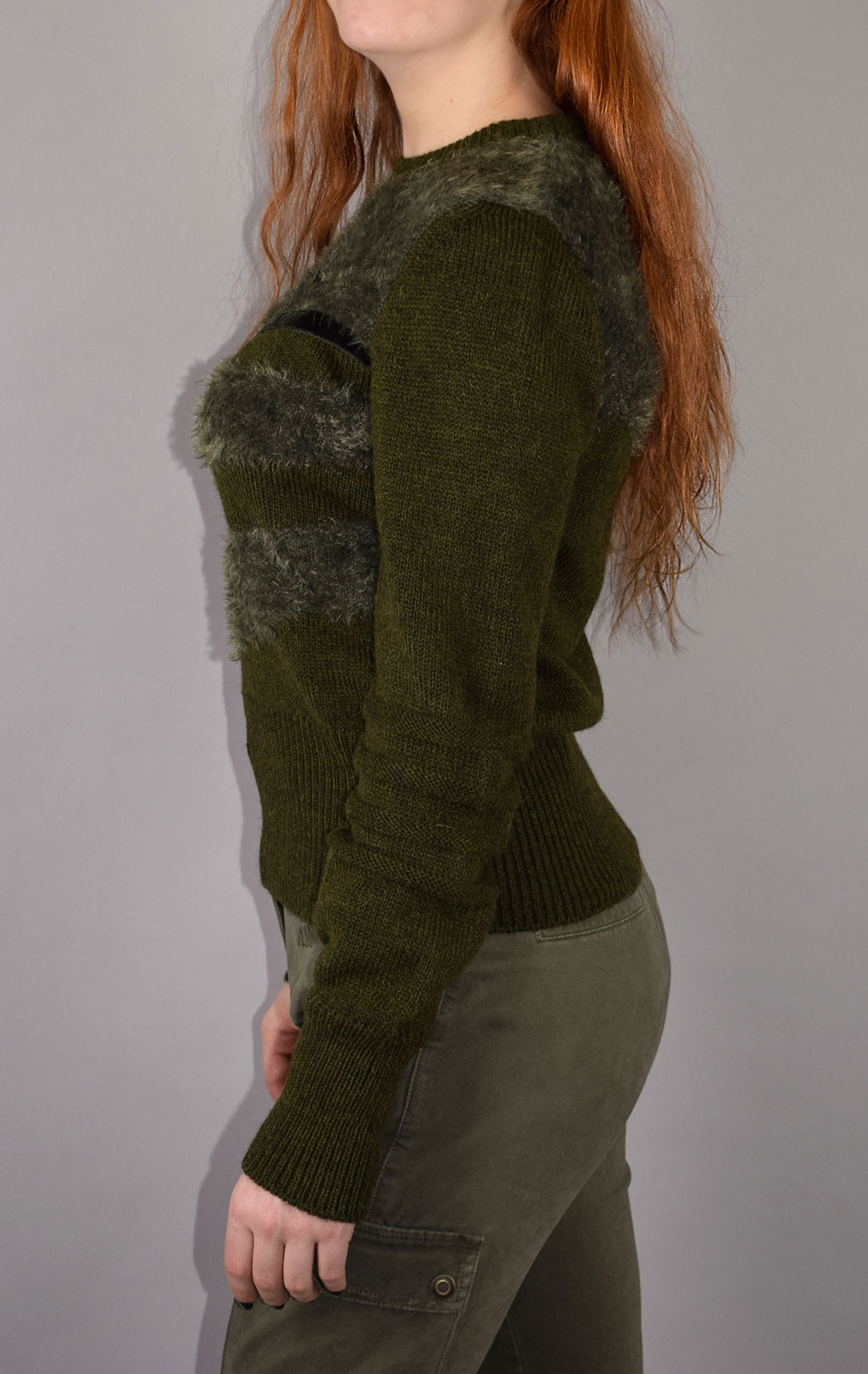 Женский пуловер AERONAUTICA MILITARE FW 20/21/IT verde militare scuro (MA 1314) 