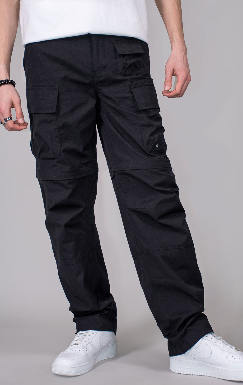 Брюки-карго ALPHA INDUSTRIES CONVERTIBLE CARGO PANT SS 24 m black 