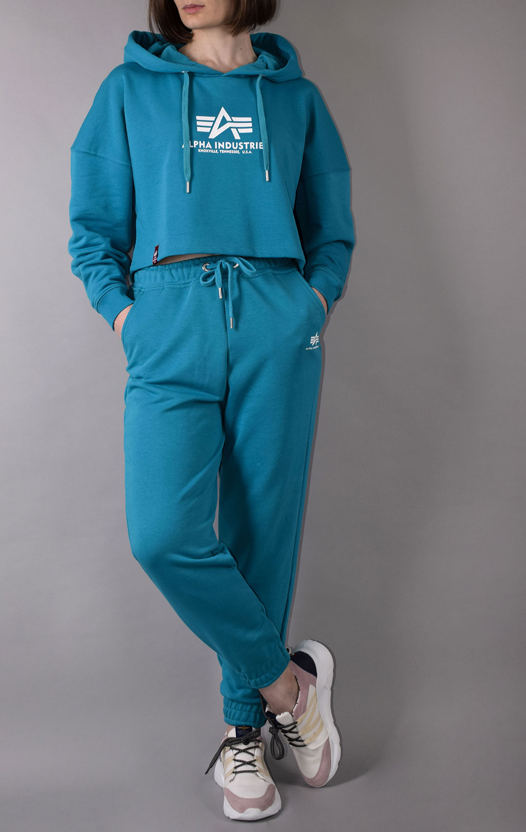 Женская толстовка ALPHA INDUSTRIES BASIC HOODY COS blue lagoon 