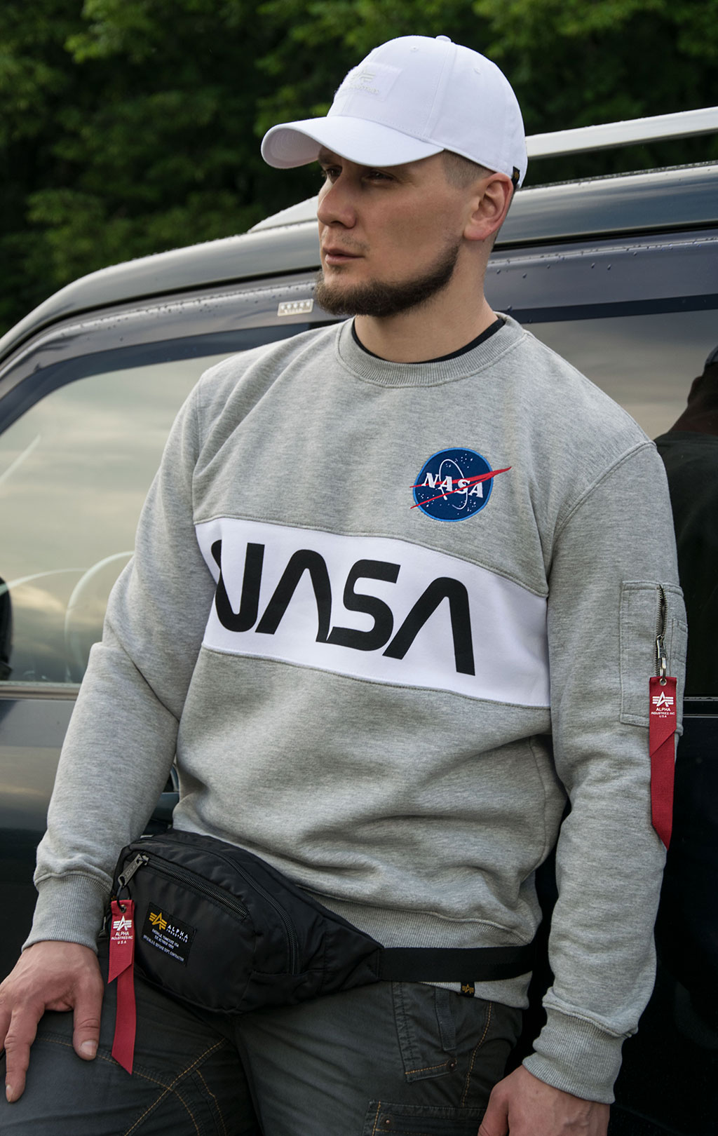 Свитшот ALPHA INDUSTRIES NASA Inlay grey heather 