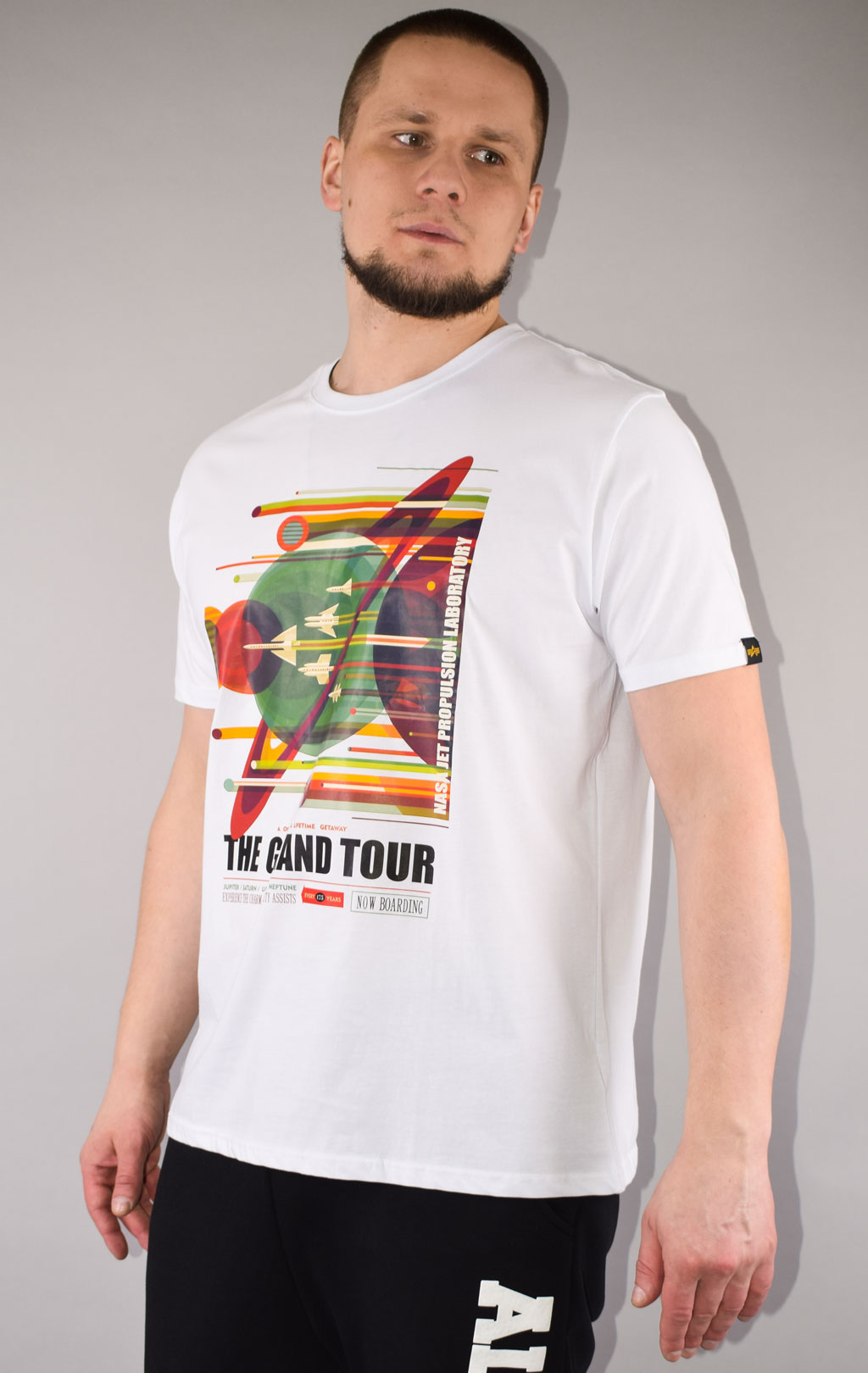 Футболка ALPHA INDUSTRIES NASA GRAND TOUR white 