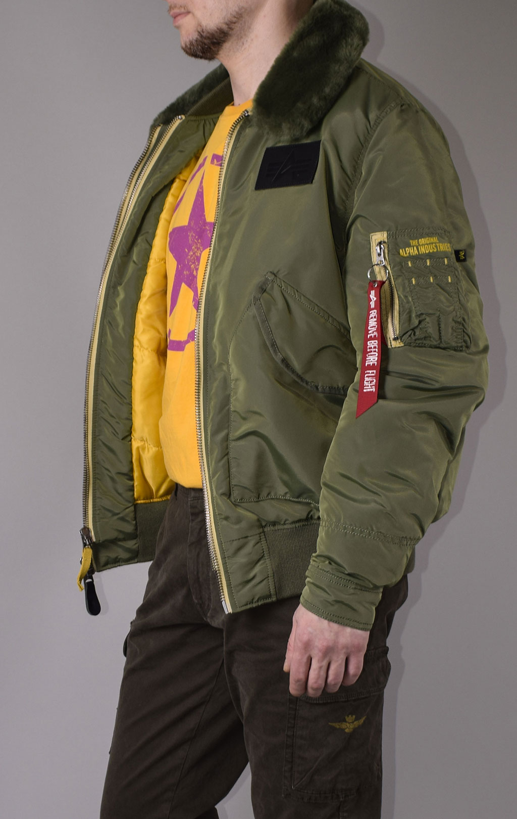 Куртка-пилот ALPHA INDUSTRIES AIR FRAME B-15 sage green 