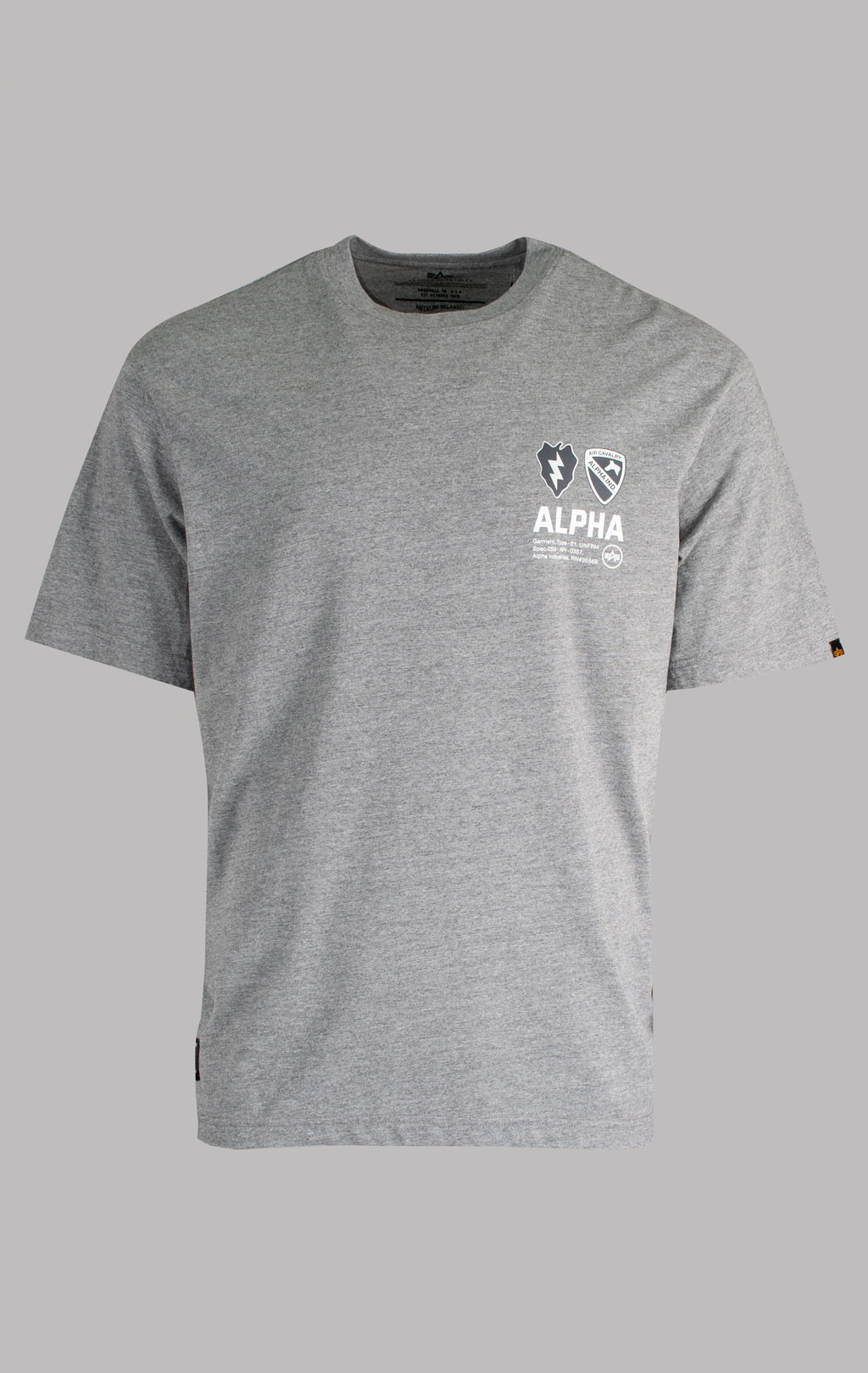 Футболка ALPHA INDUSTRIES UNFRM AIR CAVALRY TEE SS 25 m medium charcoal heather 