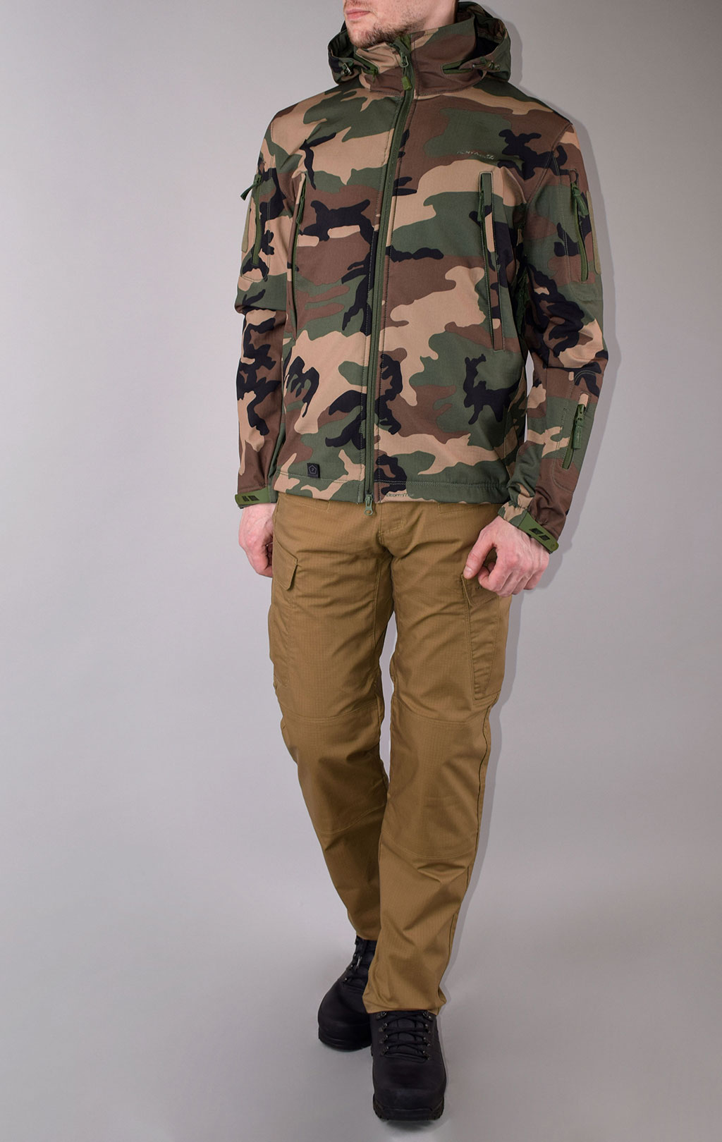 Куртка тактическая softshell Pentagon мембрана ARTAXES Soft Shell camo woodland 08011 