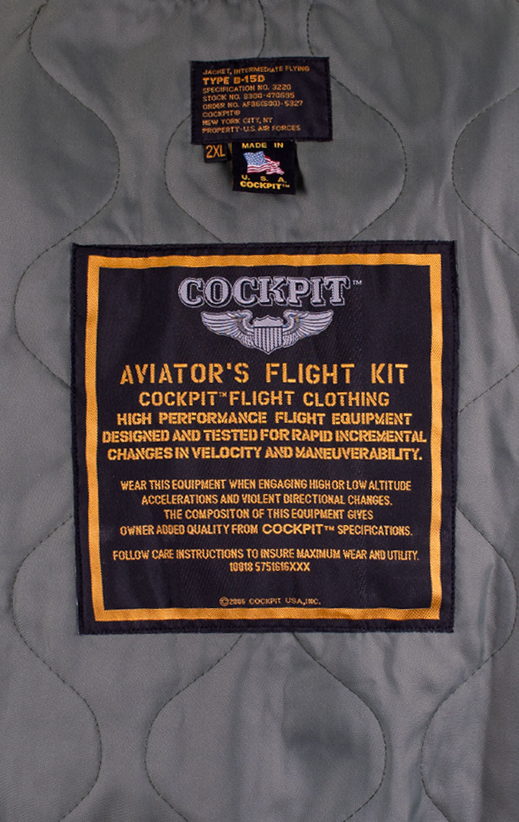 Куртка-пилот COCKPIT B-15 Slim Fit кожа SLIM FIT black (Z27H02) 