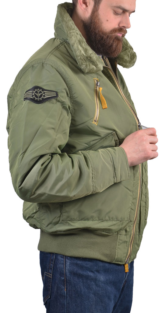 Куртка-пилот ALPHA INDUSTRIES AIR FRAME B-15 sage/orange 