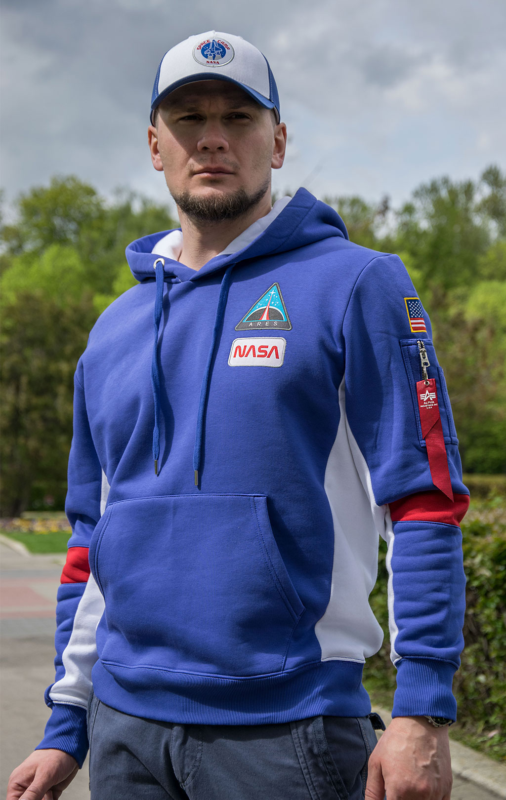 Толстовка ALPHA INDUSTRIES NASA SPACE CAMP HOODY nautical blue 