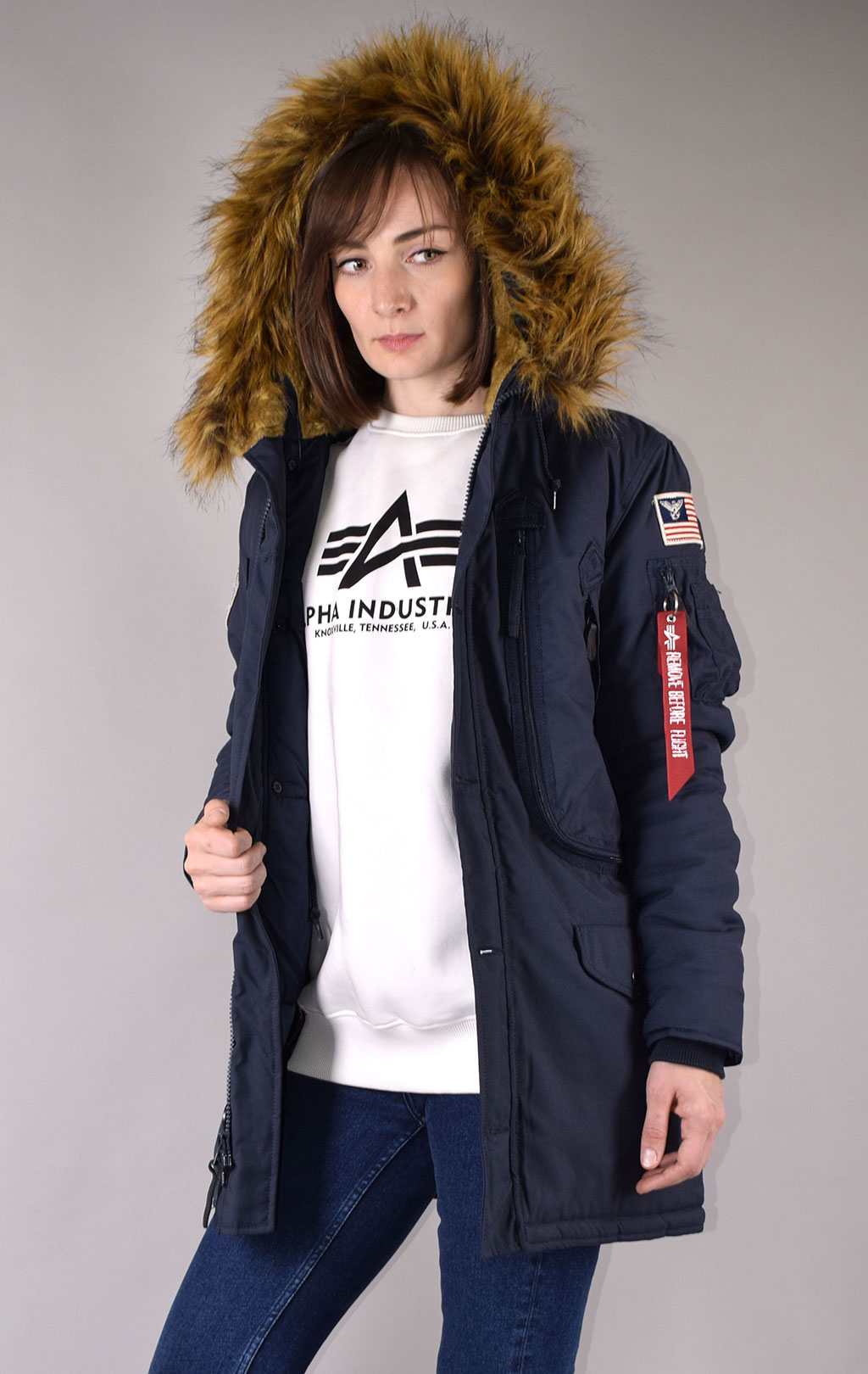 Женская аляска ALPHA INDUSTRIES POLAR rep. blue 