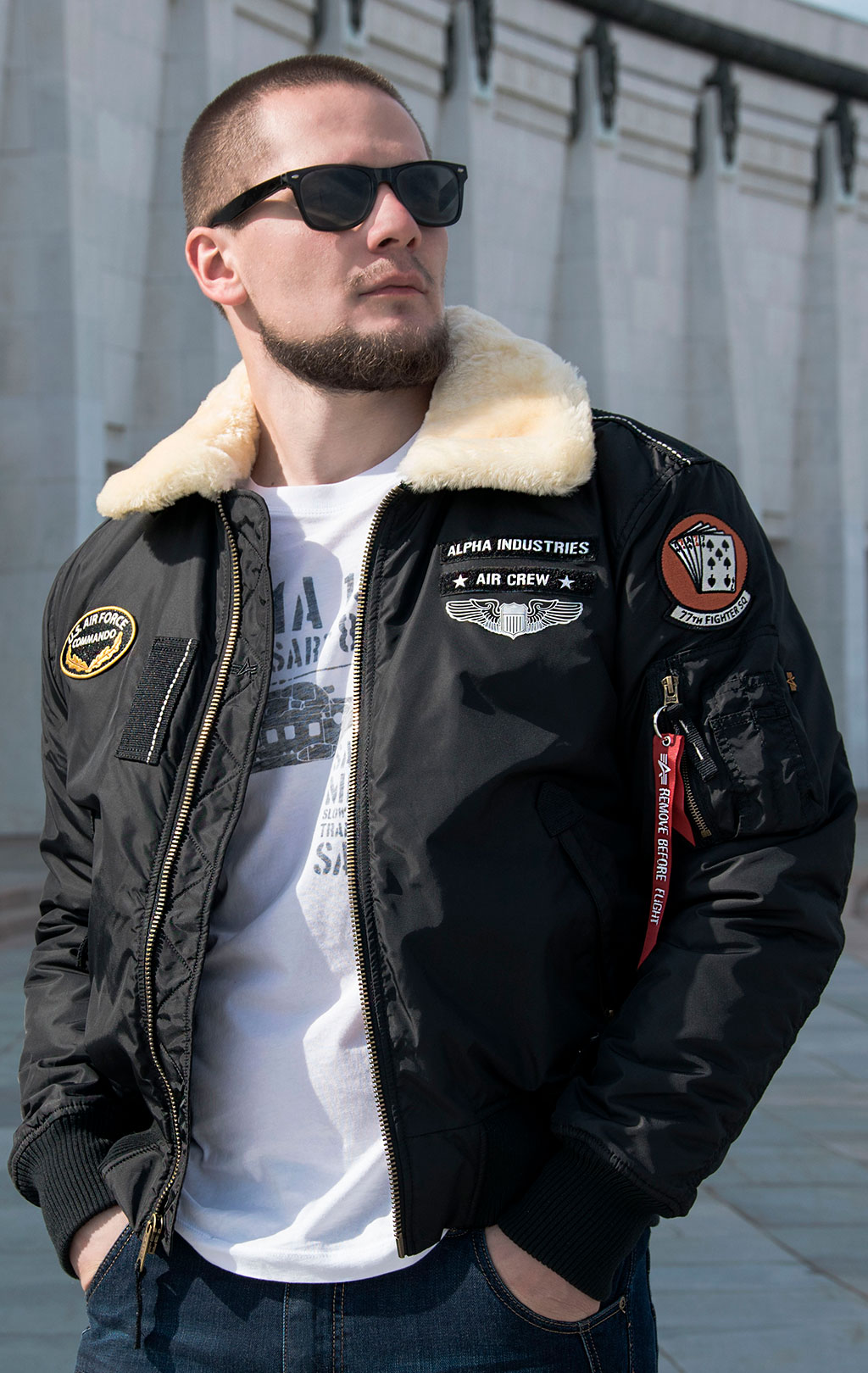 Куртка-пилот ALPHA INDUSTRIES INJECTOR-III AIR FORCE black 