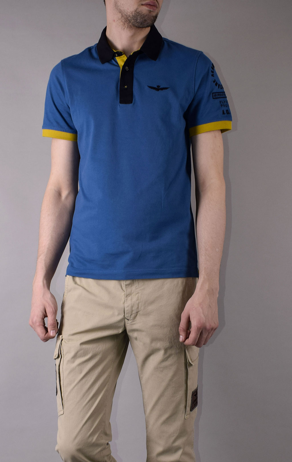 Футболка-поло AERONAUTICA MILITARE SS 21/TR azzurro (PO 1517)