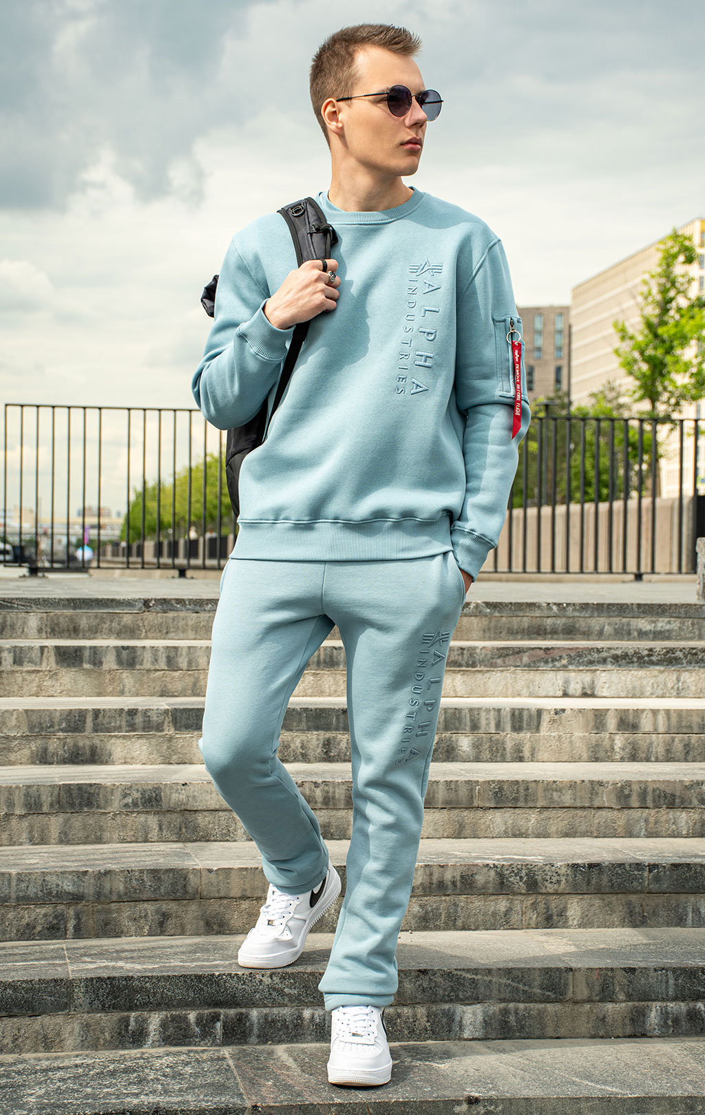 Свитшот ALPHA INDUSTRIES EMB SWEATER greyblue 