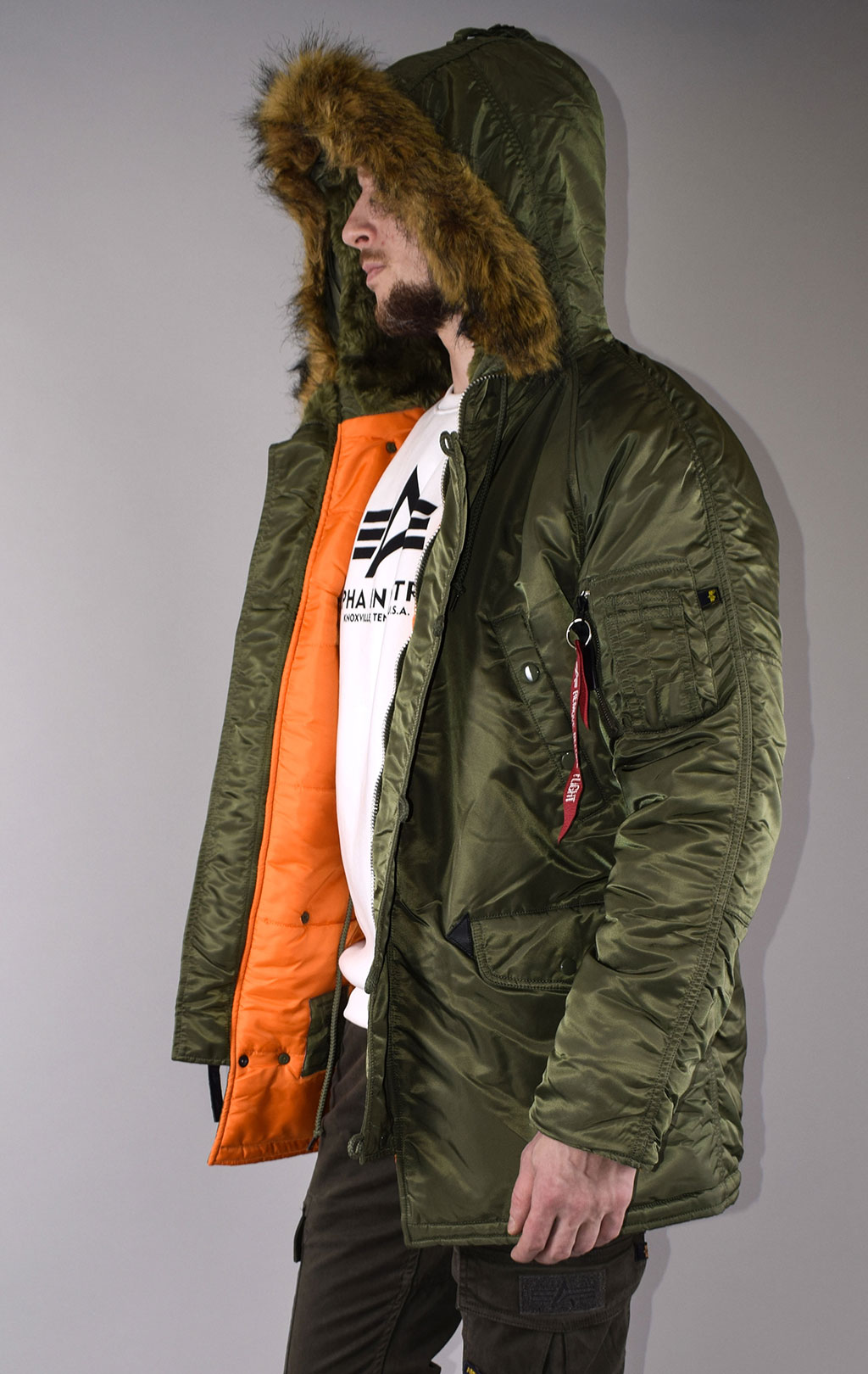 Аляска ALPHA INDUSTRIES SLIM FIT GEN-I N-3B sage/orange 