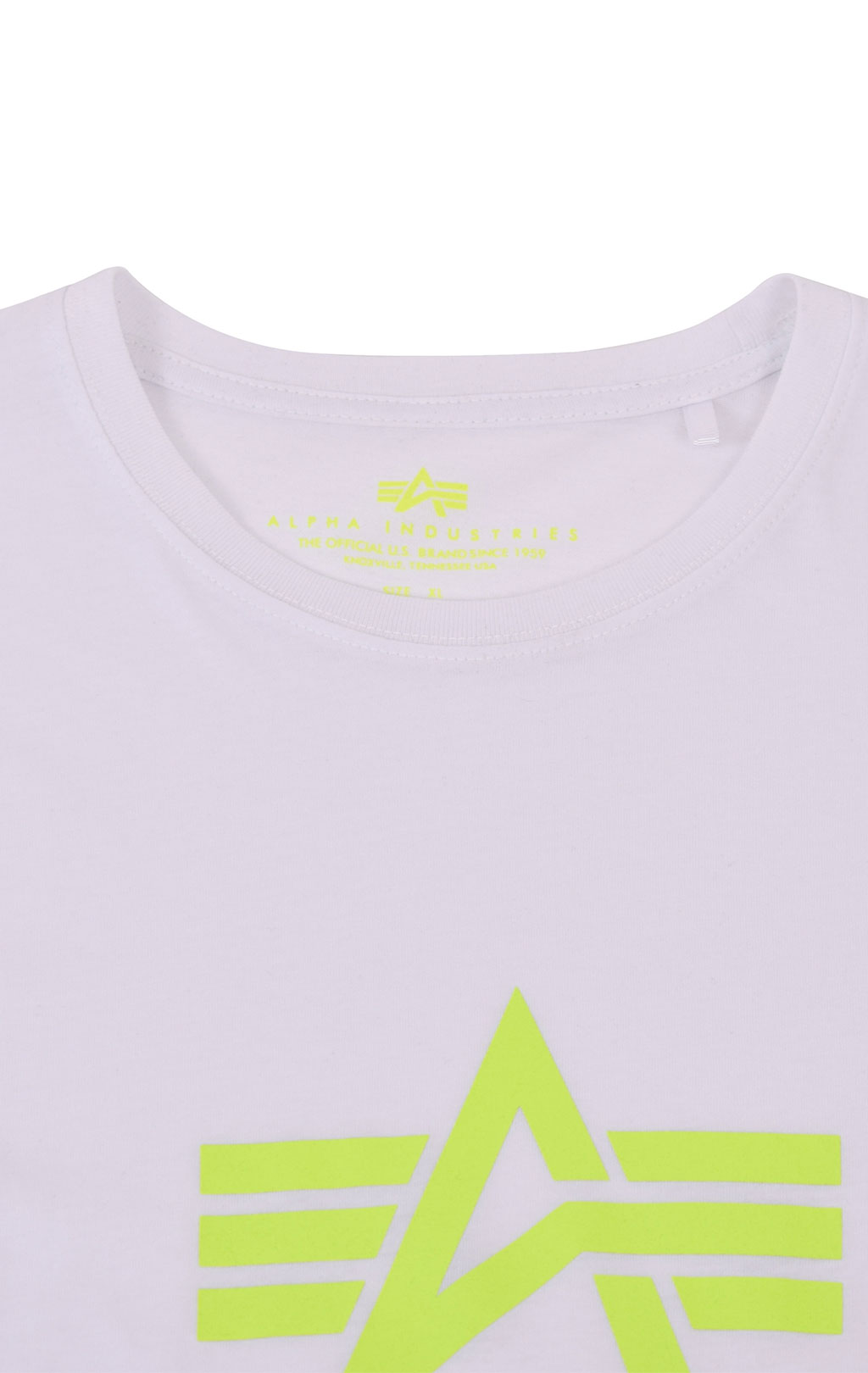 Футболка ALPHA INDUSTRIES BASIC T big size white/neon yellow 