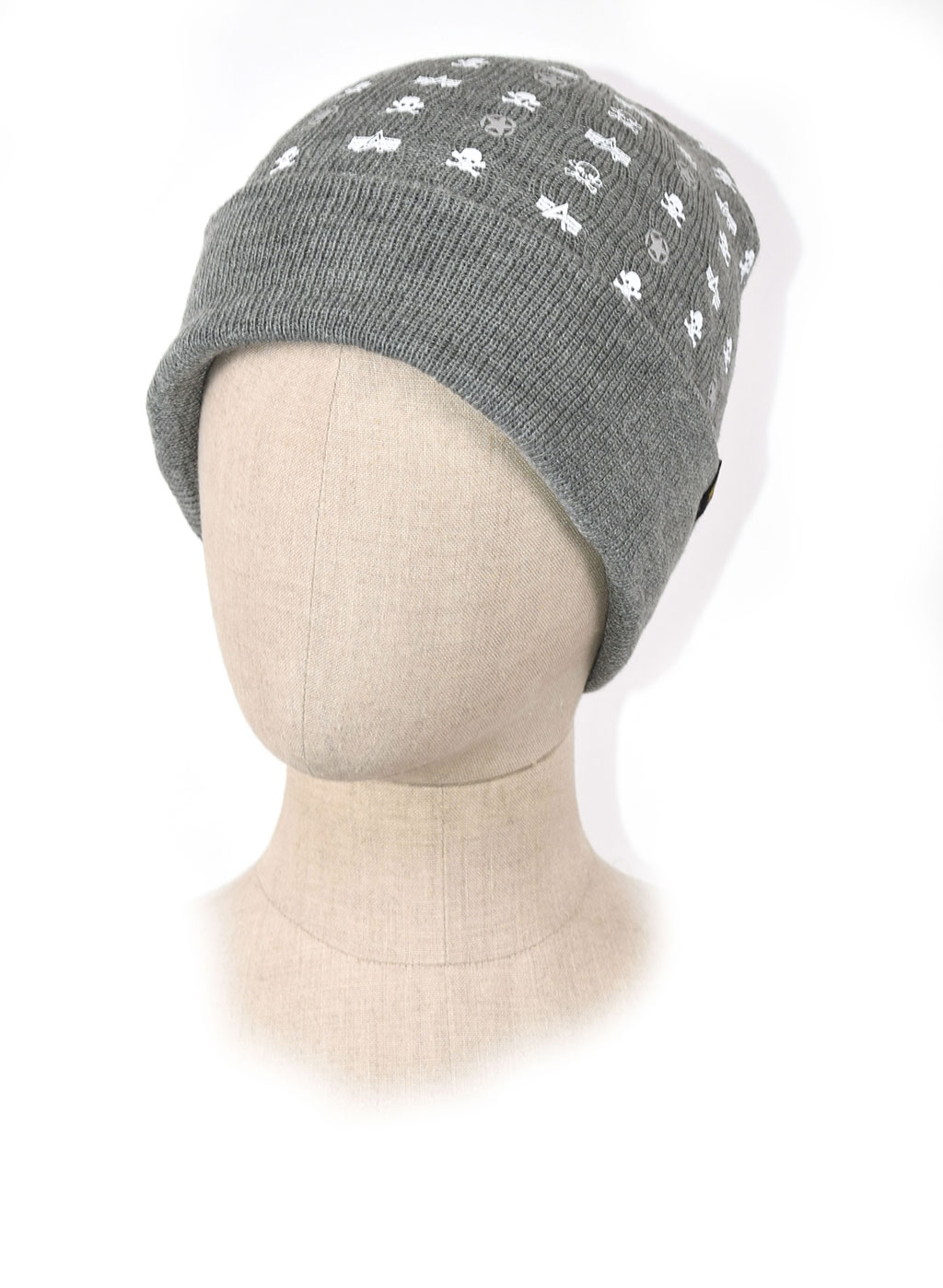 Шапка ALPHA INDUSTRIES ALL OVER BEANIE grey heather 