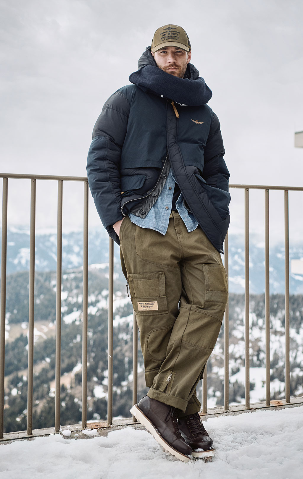 Брюки-карго AERONAUTICA MILITARE ANTI-G плотные FW 25/26/AL dark olive (PA 1696) 