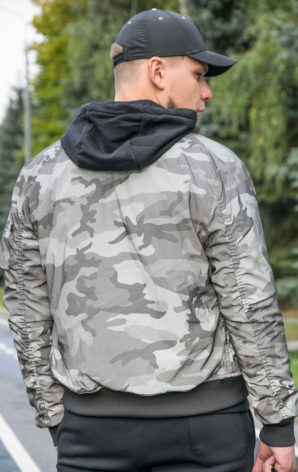 Бомбер ALPHA INDUSTRIES VF 59 REFLECTIVE CAMO MA-1 black camo 