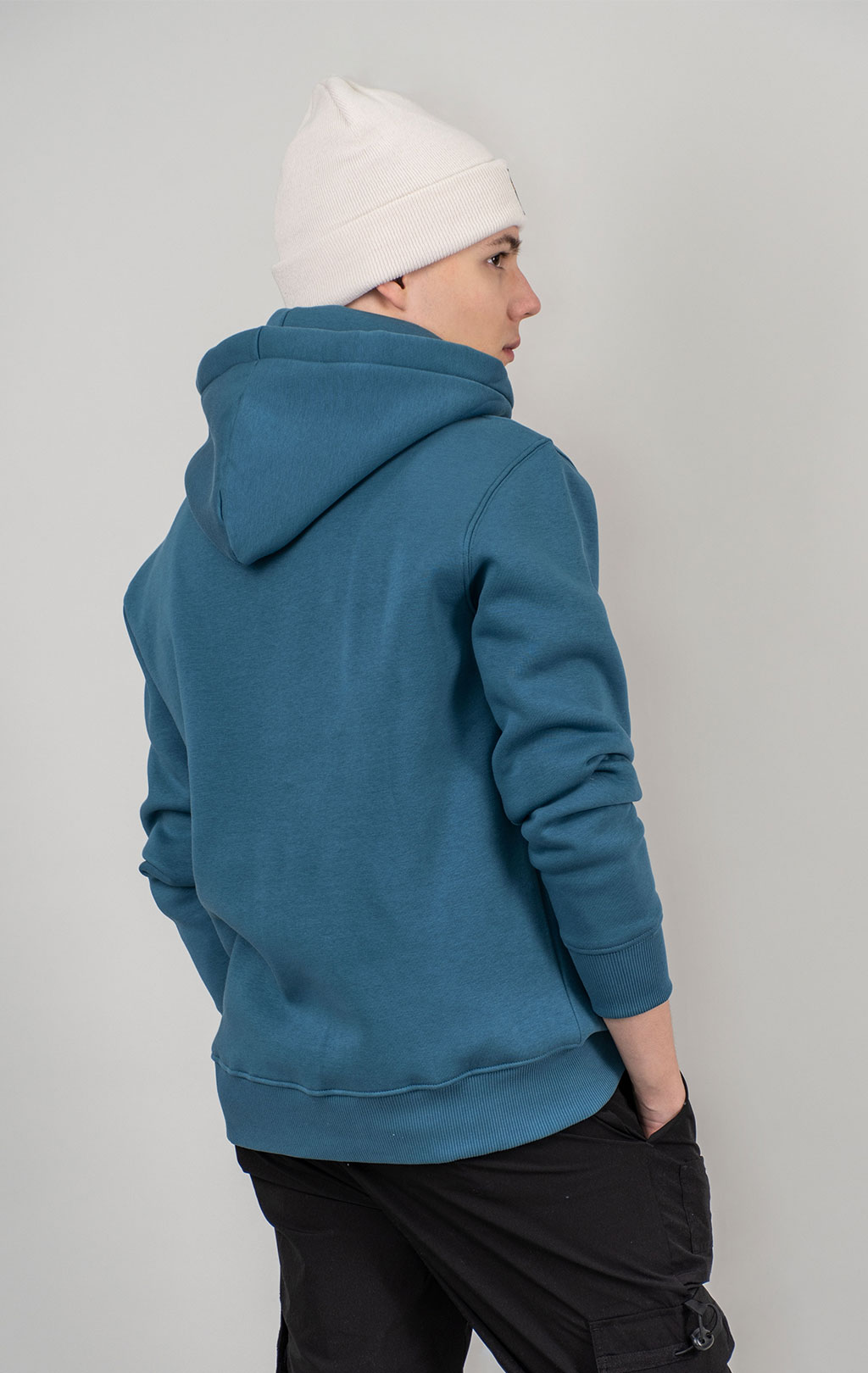Толстовка ALPHA INDUSTRIES BASIC HOODY SMALL LOGO vintage marine 
